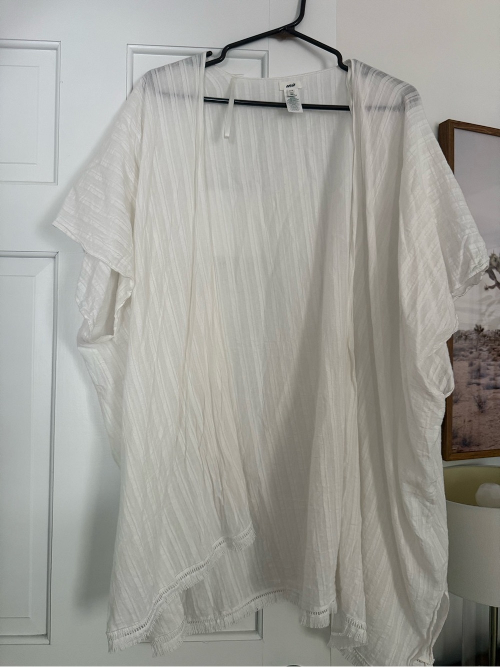 Aerie: Lightweight White Open Kimono Cover Up